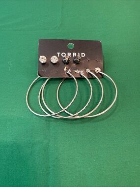 torrid Silver Hoop and Stud Earring Set